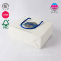 Recyclable Luxury Style Shopping White Paper Bag, Custom Logo Printed Craft White Paper Bag